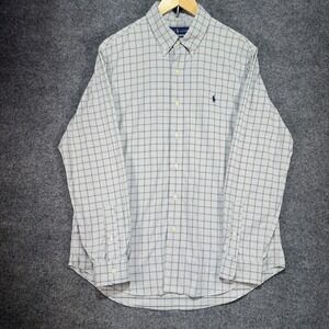 Polo Ralph Lauren Shirt Men Large Check Plaid Classic Fit Performance Twill Pony